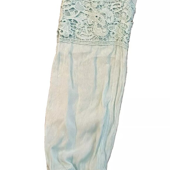 NEW Lilly Pulitzer Briony Top Spa Blue Tunic Gauze Blouse Crochet LACE Mint XS - Picture 6 of 9